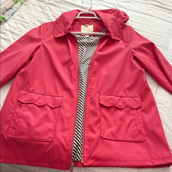 Kate Space Women’s Pink Hooded Rain Jacket - Picture 1 of 6